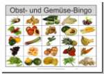 25 Felder Bilder-Bingo Obst und Gemüse